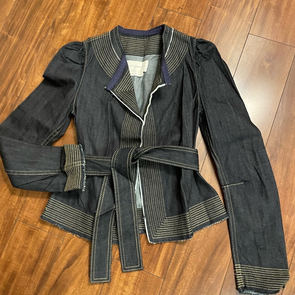 NWOT Long Sleeve Jean Tie Front Jacket